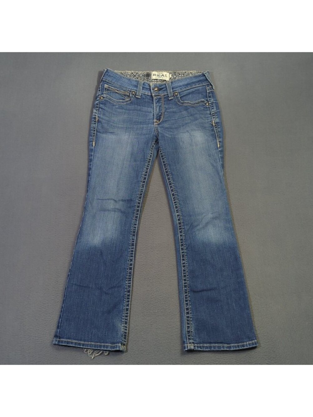 Ariat Jeans Women's 30S Blue R.E.A.L. Mid Rise Stretch Original Boot Cut Western